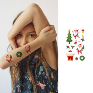 Christmas kid temporary tattoo set Bec852 12x75cm, party favour Auckland NZ