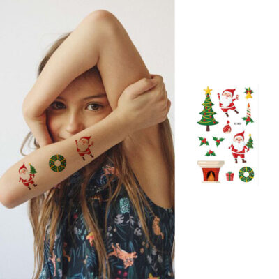 Christmas kid temporary tattoo set Bec852 12x75cm, party favour Auckland NZ