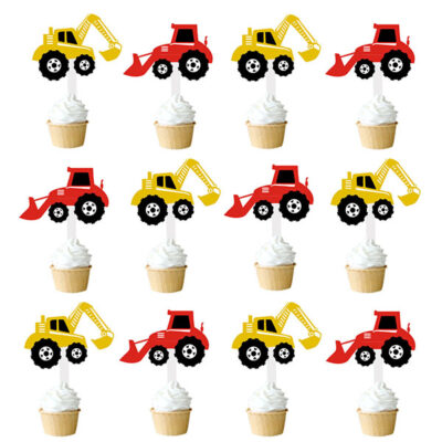 Construction trucks party cake topper, Auckland NZ