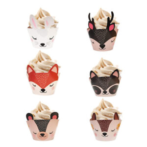 Sleeping animals cupcake wrappers 12 pieces, farm party decoration Auckland NZ