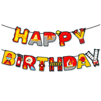 Fireman Theme Happy Birthday Banner Fireman theme Happy Birthday banner, Auckland NZ