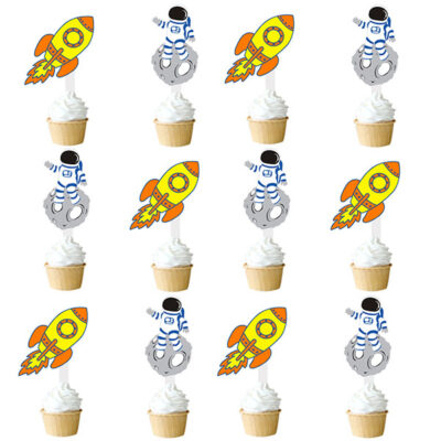 Rocket astronaut cupcake toppers 12 pieces, Auckland NZ