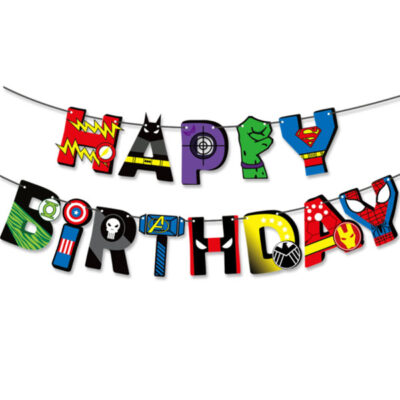 Superhero Theme Happy Birthday Banner Superhero theme Happy Birthday banner, Auckland NZ