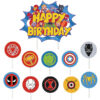 Superhero party birthday cake topper set 11 pieces, Auckland NZ