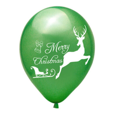 Green sleigh Christmas latex balloon 12 inch helium quality, Auckland NZ