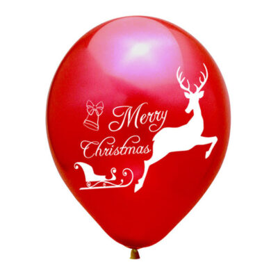 Red sleigh Christmas latex balloon 12 inch helium quality, Auckland NZ