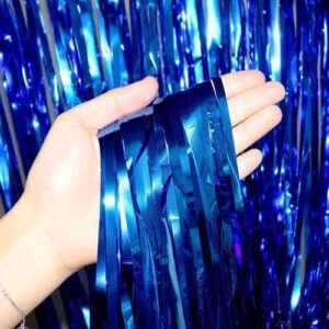 Dark Blue Foil Curtain Backdrop