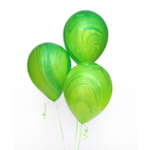 Green Rainbow SuperAgate Marble Balloons