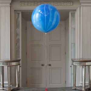 Jumbo Blue Rainbow SuperAgate Marble Balloon