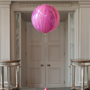Jumbo ROUND PINK VIOLET RAINBOW SUPERAGATE Marble Balloon