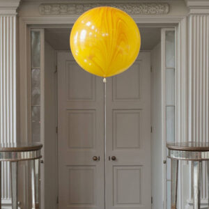 Jumbo ROUND YELLOW ORANGE RAINBOW SUPERAGATE Marble Balloon