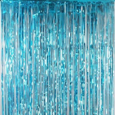 Light Blue Foil Curtain Backdrop