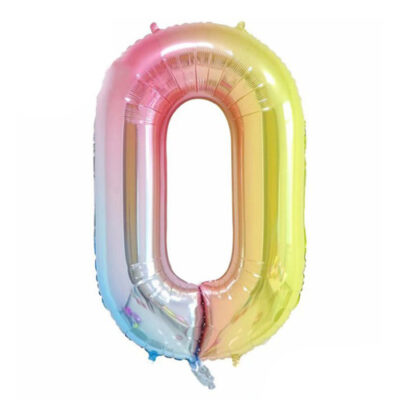 Pastel Rainbow Foil Number 0