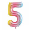 Pastel Rainbow Foil Number 5