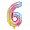 Pastel Rainbow Foil Number 6 Pastel Rainbow Foil Number 6