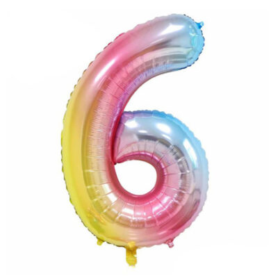 Pastel Rainbow Foil Number 6 Pastel Rainbow Foil Number 6