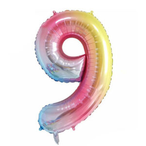 Pastel Rainbow Foil Number 9