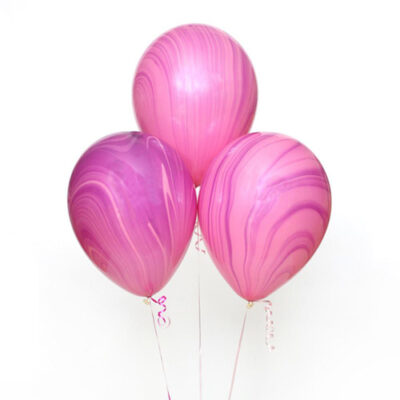 Pink & Violet SuperAgate Marble Balloons