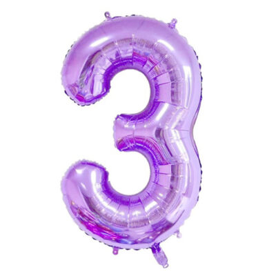 Purple Foil Number Balloon 3
