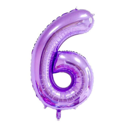 Purple Foil Number Balloon 6