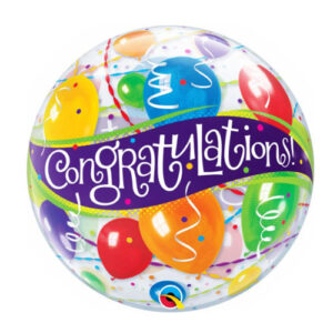 Congratulations bubble balloon 56cm Qualatex latex-free, Auckland NZ