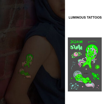 UV glow boys temporary tattoo Bei-051 12x7.5cm, party favour Auckland NZ