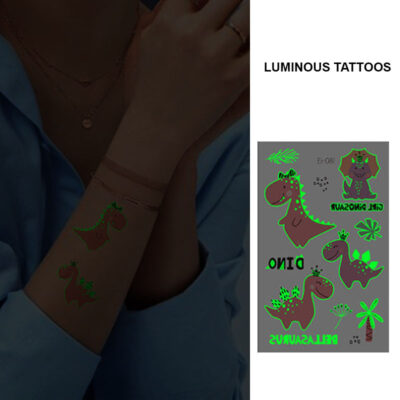 BEI-081 UV glow dark temporary tattoo set Bei-81 12x75cm, party favour Auckland NZ