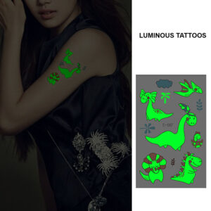 UV glow dark temporary tattoo set Bei-87 12x75cm, party favour Auckland NZ