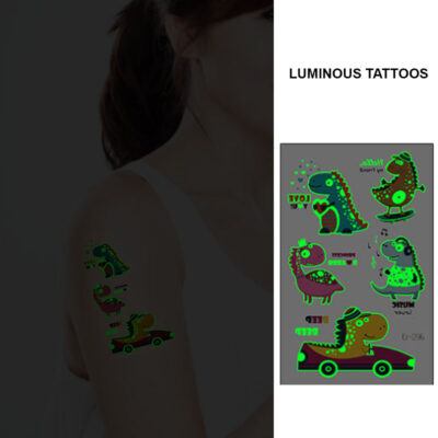 UV glow dark temporary tattoo set Bei-96 12x75cm, party favour Auckland NZ