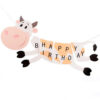 Cow Happy Birthday banner 80cm printed cardstock, Auckland NZ