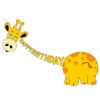 Giraffe Happy Birthday Banner