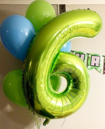 Green Foil Number Balloon 6 a