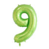 Green Foil Number Balloon 9