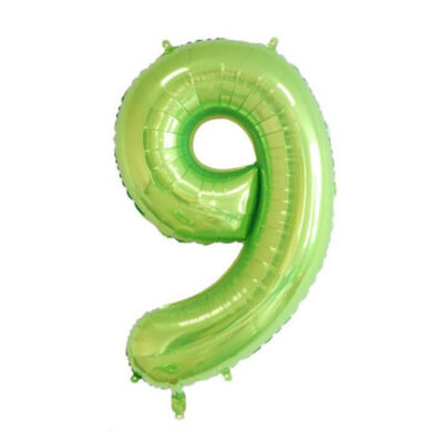 Green Foil Number Balloon 9