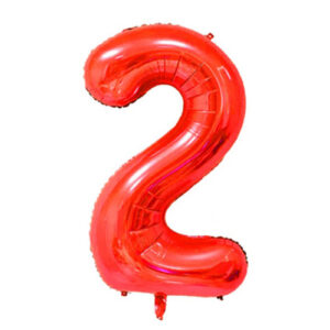 Red Foil Number Balloon 2