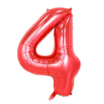 Red Foil Number Balloon 4