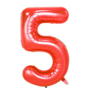 Red Foil Number Balloon 5