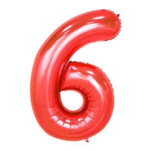 Red Foil Number Balloon 6