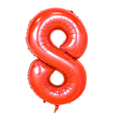 Red Foil Number Balloon 8