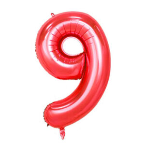 Red Foil Number Balloon 9