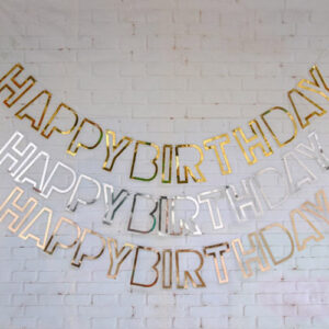 Shining Happy Birthday Hollow Banner
