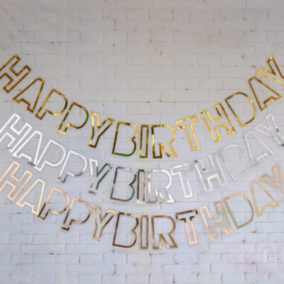 Shining Happy Birthday Hollow Banner