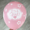 Baby Shower balloons It's a girl It's a Girl Pink Elephant baby shower balloon 11 inch Qualatex, Auckland NZ