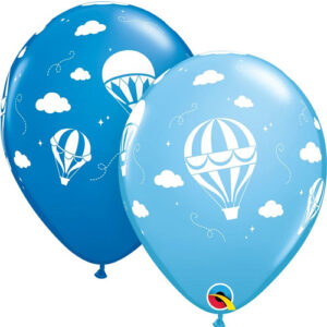 Hot Air Baby Shower latex balloons blue 8 pieces 11 inch Qualatex, Auckland NZ