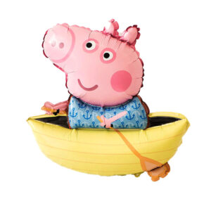 George Pig on the boat foil balloon 45x62cm helium quality, Auckland NZ