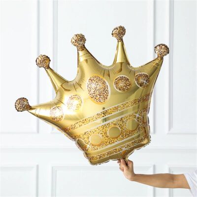 Crown large foil balloon gold 85x90cm helium quality, Auckland NZ