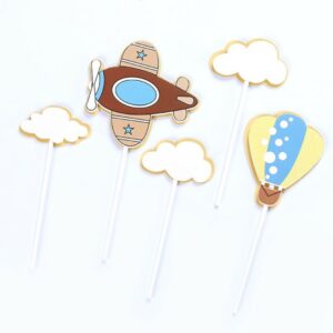 Airplane Hot balloons cake toppers