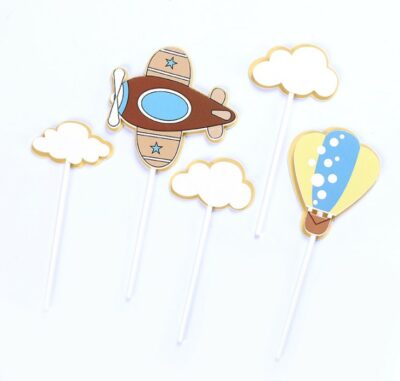 Airplane Hot balloons cake toppers