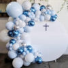 Balloon Garland Kit Pastel Blue Chrome Blue Chrome blue pastel blue DIY balloon garland kit, party decoration Auckland NZ