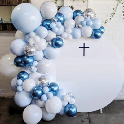 Balloon Garland Kit Pastel Blue Chrome Blue Chrome blue pastel blue DIY balloon garland kit, party decoration Auckland NZ